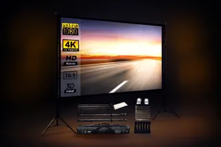 Projector Screen with Stand Portable Projection Screen 16:9