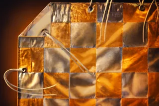 8×8'  Checkerboard Fabric Silver/Gold